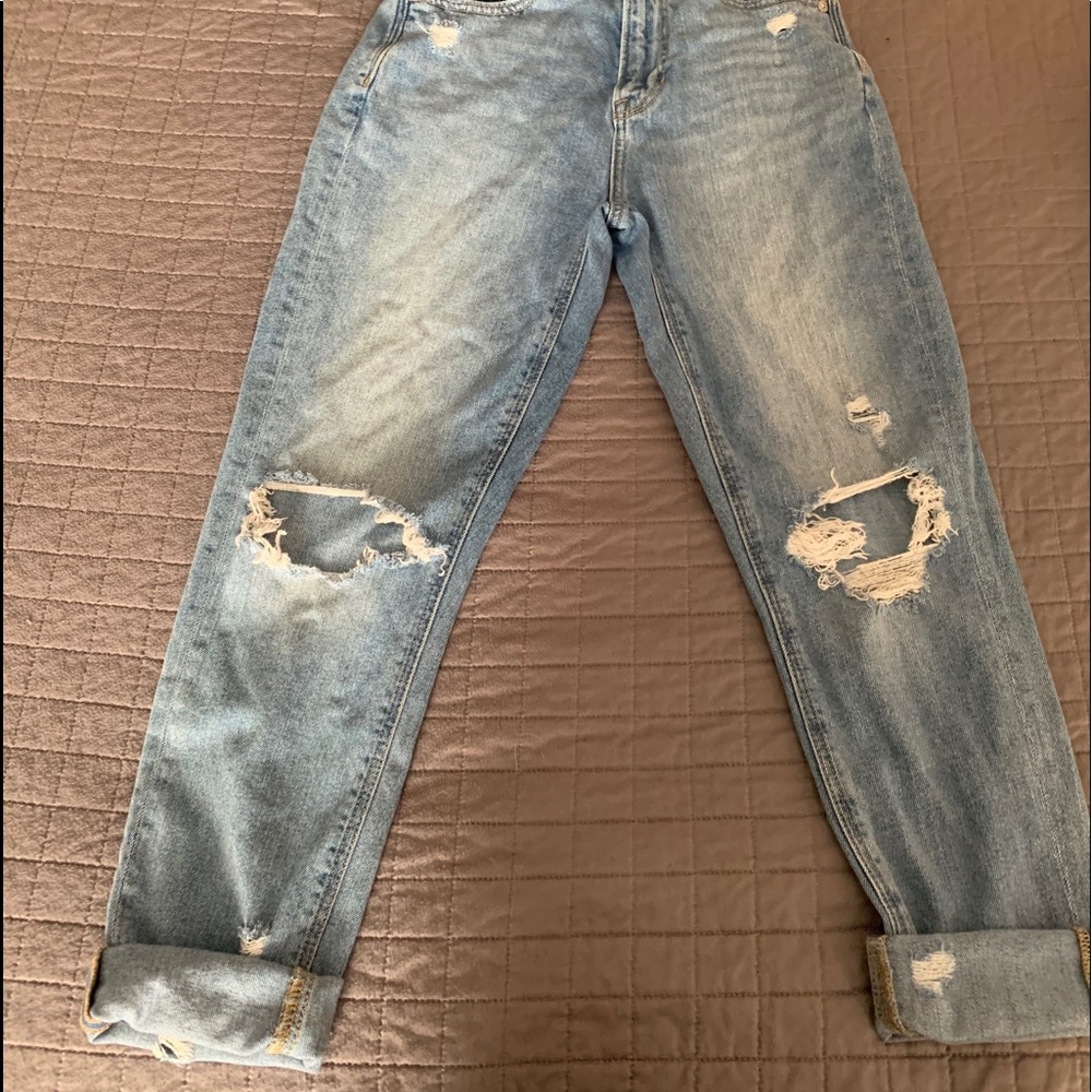 Washed out blue mom jeans!- American Eagle :)